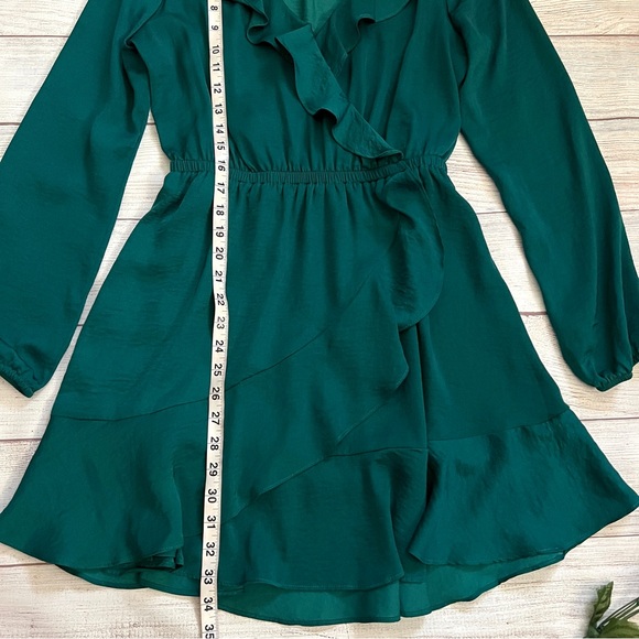 EXPRESS Ruffle Elastic Waist Wrap Dress - Picture 13 of 15